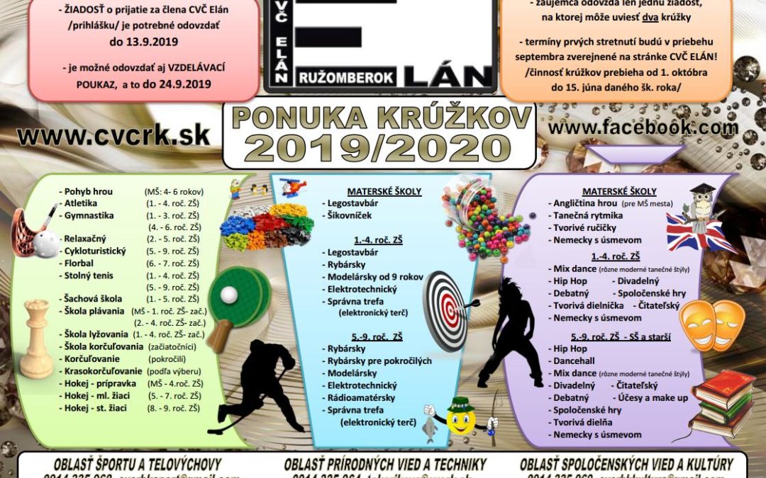 PONUKA KRÚŽKOV 2019/2020
