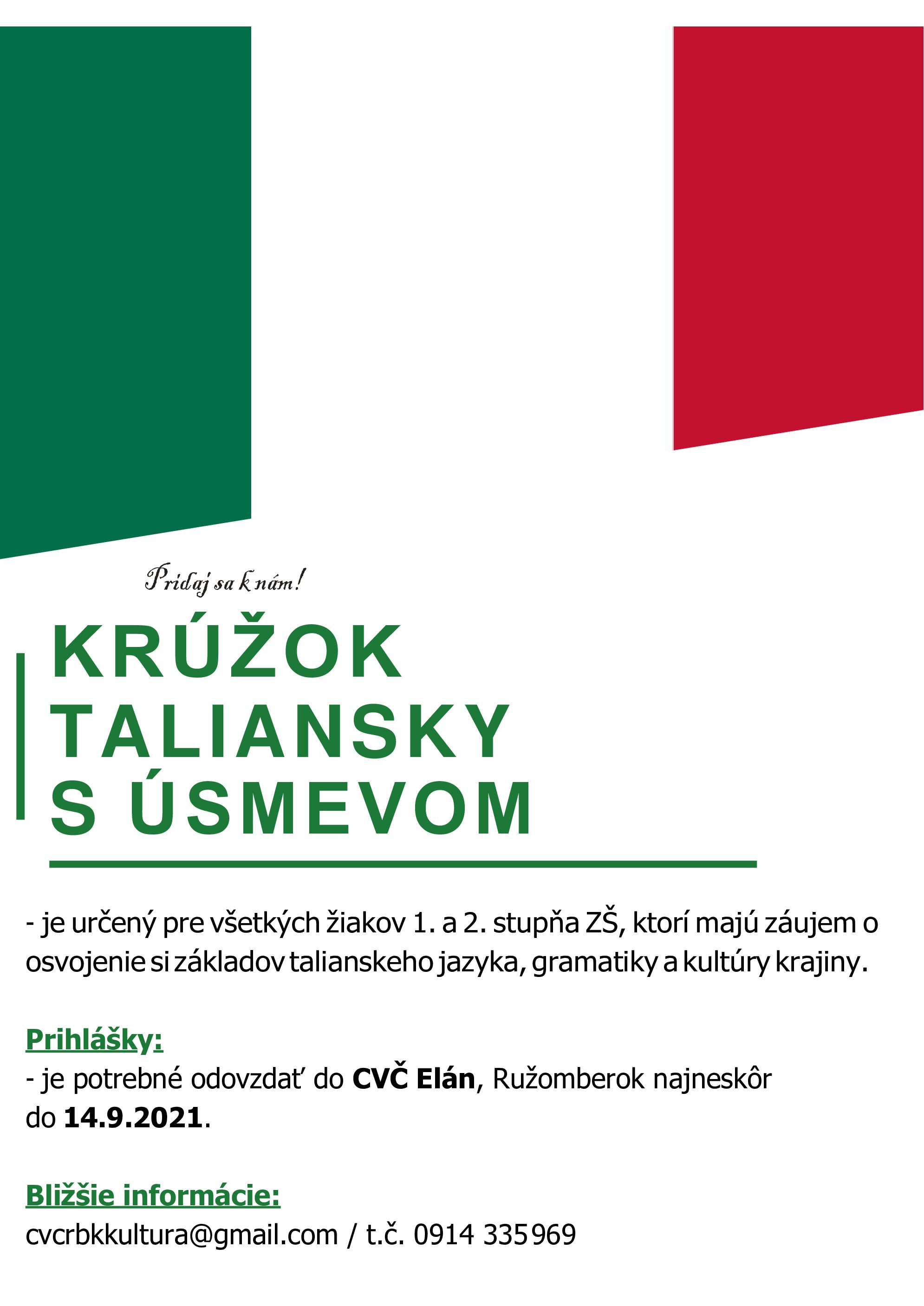 Krúžok “Taliansky s úsmevom”